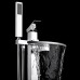 AKDY Bathroom Floor Mount Freestanding Multi-Function Waterfall Style Bath Tub Filler Faucet Handheld Shower Wand - B07325Z5PF